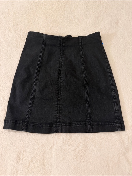 Free People Dresses & Skirts - Free People Black Denim Mini Skirt with Vertical Seams